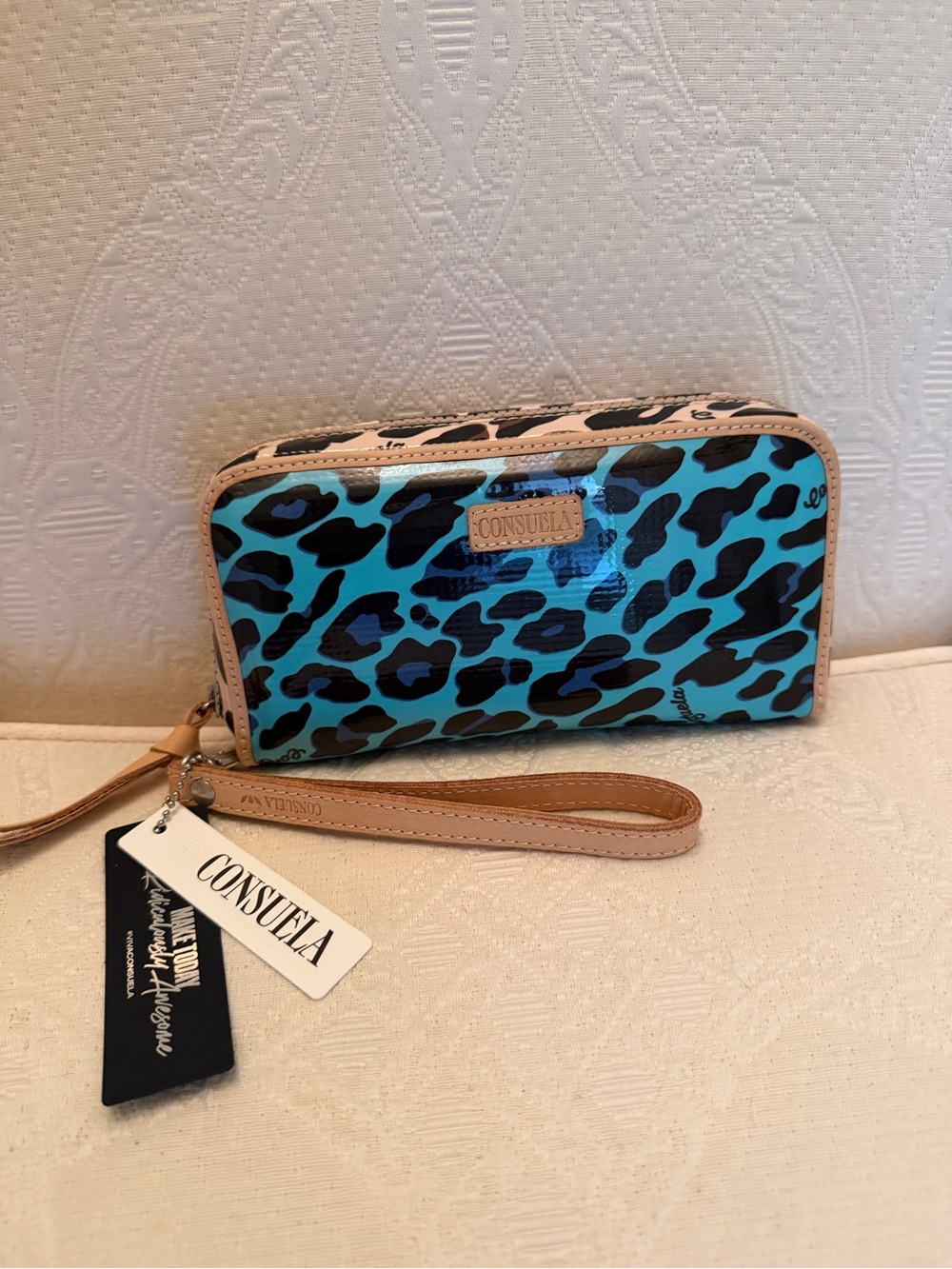 Consuela Teal Leopard Print Essential Wallet